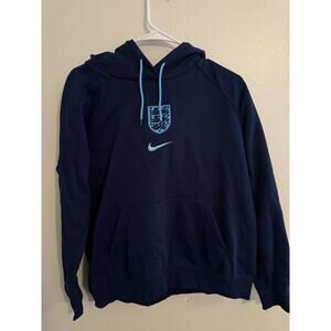 Nike England Soccer Hoodie Youth Large Navy Blue Pullover Three Lions